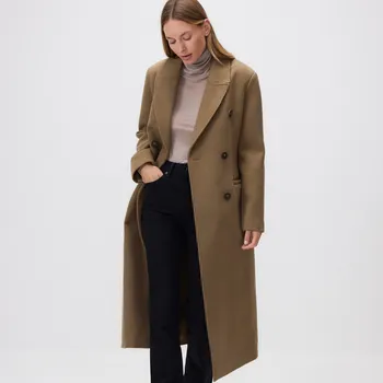 Dámský kabát Reserved - Dvouřadý vypasovaný kabát - olivová - WM908-91X - WM908-91X-XL