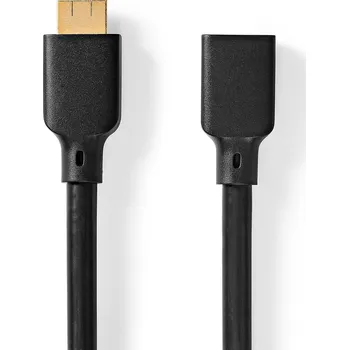 Video kabel NEDIS Ultra High Speed HDMI™ Kabel | Konektor HDMI ™ | HDMI ™ Zásuvka | 8K@60Hz | 48 Gbps | 2.00 m | Kulatý | 7.9 mm | Černá | Obálka