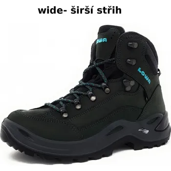 Dámská treková obuv Lowa Renegade GTX Mid W Wide asphalt/turquoise dámské nepromokavé kožené trekové boty - 42 EUR