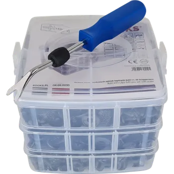 Nářadí pro automobil Rooks OK-06.0030 Sada čaulounických spon 620 Ks, se stahovací šňůrkou manžetového knoflíčku