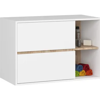 Koupelnový nábytek Skříňka pod umyvadlo VAMI W90 2SZ 2P bílá / dub sonoma