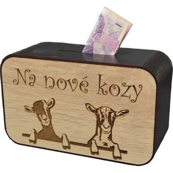 Pokladnička Dřevěná pokladnička s nápisem - Na nové kozy