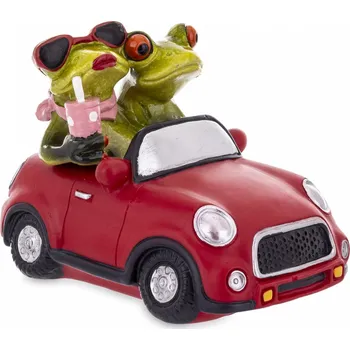 Keramická žabka - Pár v autíčku