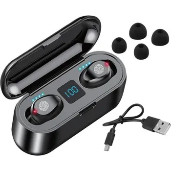 Sluchátka Bluetooth bezdrátová sluchátka s powerbankou - černá, LTC