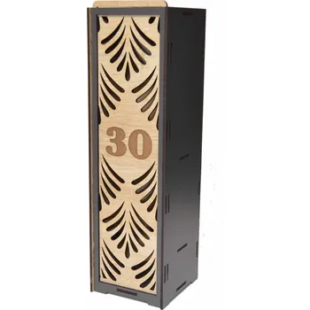 Stojan na víno Dřevěná krabička na víno - Gravírované číslo