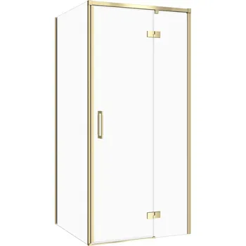 CERSANIT 3D Sprchový kout Cersanit Larga 80x80x195 čtvercový zlatý matný s panty pravý, set C264, S601-487 S164-061;S164-069