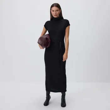 Dámské šaty Reserved - Šaty s&nbsp;příměsí vlny - černý - 647HO-99X - 647HO-99X-L