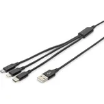 DIGITUS Kabel High Speed,USB 2.0 niklovaný 1m černá Žíla: Cu 30AWG 2A