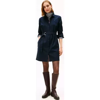 Dámské šaty Tommy Hilfiger dámské košilové šaty tmavě modré hladké L