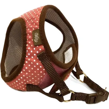 Postroj pro psa Polstrovaný postroj puntíkovaný červený SS