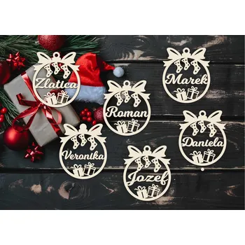 Vánoční dekorace Vánoční ozdoby se jménem Dřevěné