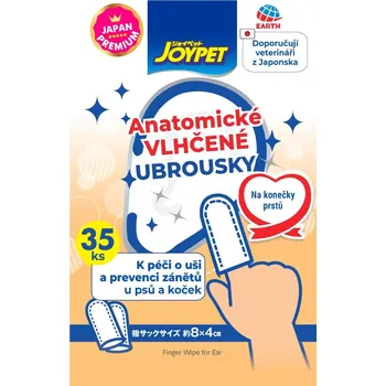 Kosmetika pro psa Vlhčené ubrousky na konečky prstů k péči o uši a prevenci zánětů