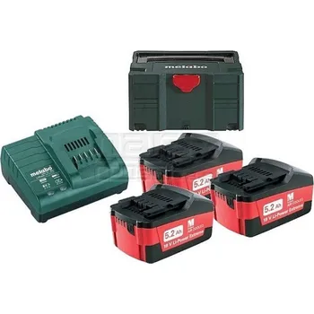 METABO 685048900 Set akumulátorů s nabíječkou 18V 3x5,2Ah Metaloc