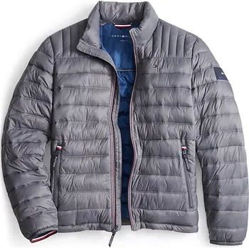 Tommy Hilfiger prošívaná zimní pánská bunda Quilted šedá XXL