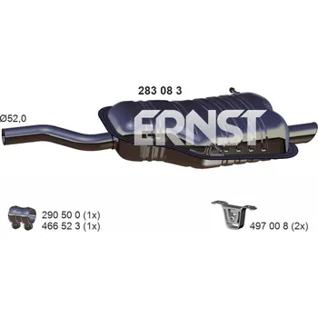 Tlumič výfuku Zadní tlumič výfuku ERNST 283083