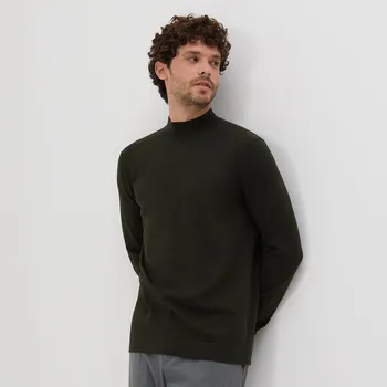 Pánský svetr Reserved - Svetr s viskózou - hnědozelená - 041FR-78X - 041FR-78X-XXL