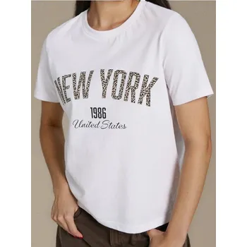 Dámské tričko Sinsay - Tričko s krátkým rukávem - bílá - 538FG-00X - 538FG-00X-M