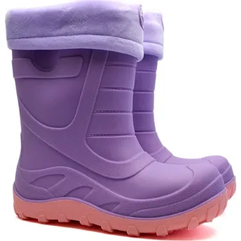 Chlapecké polobotky KTR Zateplené holínky s vyjímatelnou vložkou J373 purple Velikost: 30