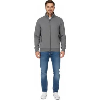 Pánská mikina Pánská mikina se zipem VOLCANO-B-LIPSO-702M-GREY MEL Šedá XXL