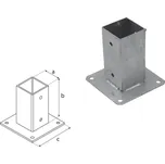DOMAX PSP šroubovací patka sloupku se čtvercovou základnou Žárový zinek (ZNO) PSP 70 - 71 x 150 x 150 x 1.8 mm (12 ks)