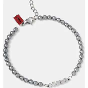 Náramek Náramek HUGO E-SMALLPEARL-BRA pánský, 50544521 šedá 90X, vel. ONE SIZE
