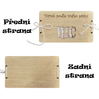 Obálka Dřevěná obálka na peníze - Dárek podle tvého přání - Nic