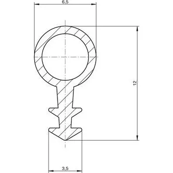 Kulatý profil M032c, 6,5 mm, plast přírodní/průhledný (100 ks)