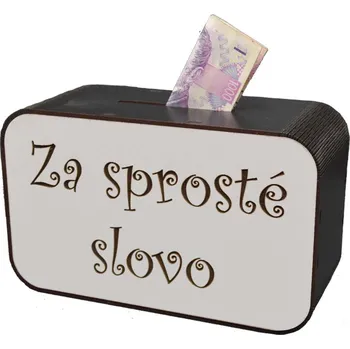 Pokladnička Dřevěná pokladnička s nápisem - Za sprosté slovo