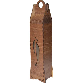 Stojan na víno Dřevěná krabička na víno - Listy