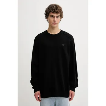 Pánský svetr Bavlněný svetr adidas Originals P Ess Knit Crew JY2648 černá 99X, vel. XXL