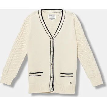 Dívčí svetr Dětský kardigan s příměsí vlny Guess J5BR10.Z37L1.9BYA béžová 01X, vel. 122-125