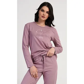 Dámské pyžamo Vienetta Dámské pyžamo dlouhé Emily: starorůžová S