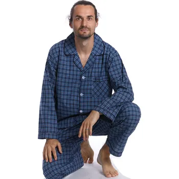 Pánské pyžamo Pánské pyžamo klasické 1P0984 modrá xxl