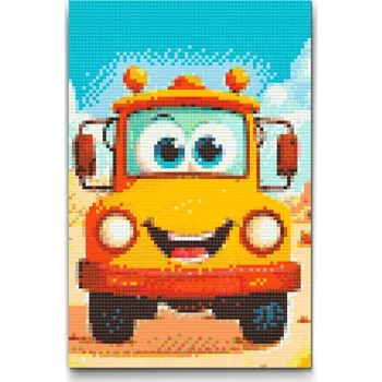 Diamantové malování Vymalujsisam Náklaďák pro děti 20x30cm Pouze srolované plátno
