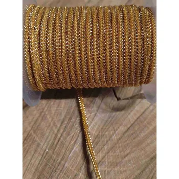 Stuha Ozdobná šňůrka barva zlatá světlá