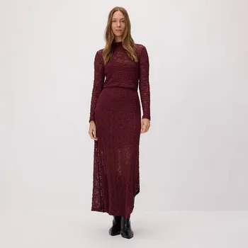 Dámské šaty Reserved - Krajkové maxi šaty - bordó - 083IT-53X - 083IT-53X-L