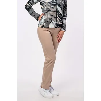 Dámské kalhoty Fleecové latté dámské kalhoty s užšími nohavicemi 380 délka normální velikost 3XL