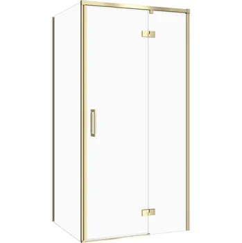 CERSANIT 3D Sprchový kout Cersanit Larga 100x80x195 obdélníkový zlatý matný s panty pravý, set C276, S601-468 S164-063;S164-069
