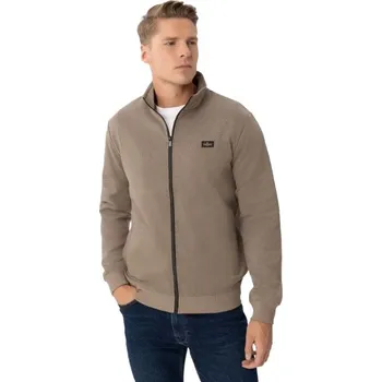 Pánské oblečení Pánská mikina se zipem VOLCANO-B-WILL-102-BEIGE Béžová M