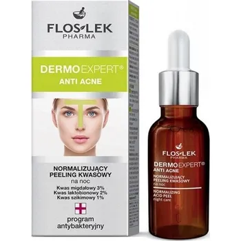 Pleťové sérum Floslek, Dermo Expert Anti Acne normalizujúci nočný kyslý peeling 30ml