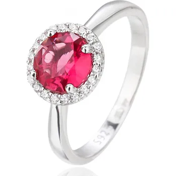 Prsten Bealio BEALIO Stříbrný prsten KULATÝ červený Velikost prstenu: 61 03-13631-3587