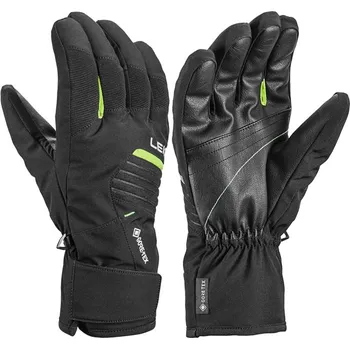 Rukavice Leki Vision GTX black/lime DOPRODEJ pánské nepromokavé lyžařské prstové rukavice - 7,5 (S)