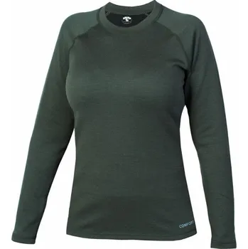 Jitex Kinoja 801 tmavá khaki dámské triko dlouhý rukáv Merino vlna - L