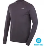 Husky Aron M graphite pánská funkční sportovní mikina Merino vlna - XL