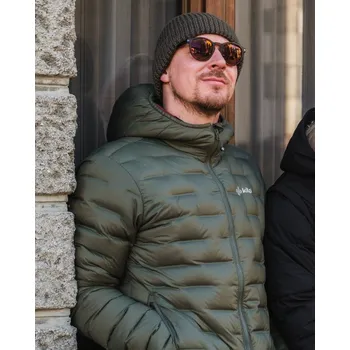 Pánská bunda Kilpi Albert-M tmavě zelená WM0118KIDGN pánská lehká péřová bunda Primaloft DWR - 4XL