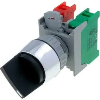 vypínač AUSPICIOUS Přepínač: otočný 2 polohy NC + NO 3A/230VAC 22mm černá IP65