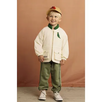 Dětská bunda Mini Rodini Birds 2561010611 béžová 01X, vel. 116-122