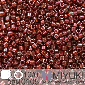Korálek Korálky Miyuki Delica 10/0. Barva Garnet Gold Luster DBM0105. Balení 5g.