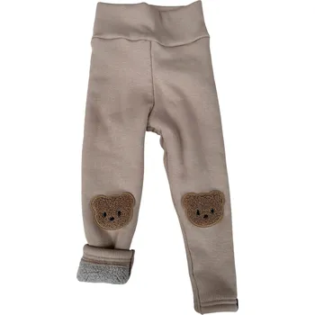 Dívčí legíny ANDY Boom Dětské legíny žebrované vyteplené Little Bear mocca Velikost děti: 80