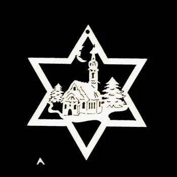 Vánoční ozdoba Vánoční ozdoba - Hvězdička kostel 6 cm